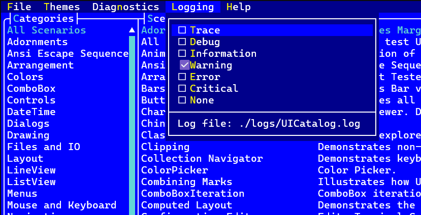 UICatalog Logging